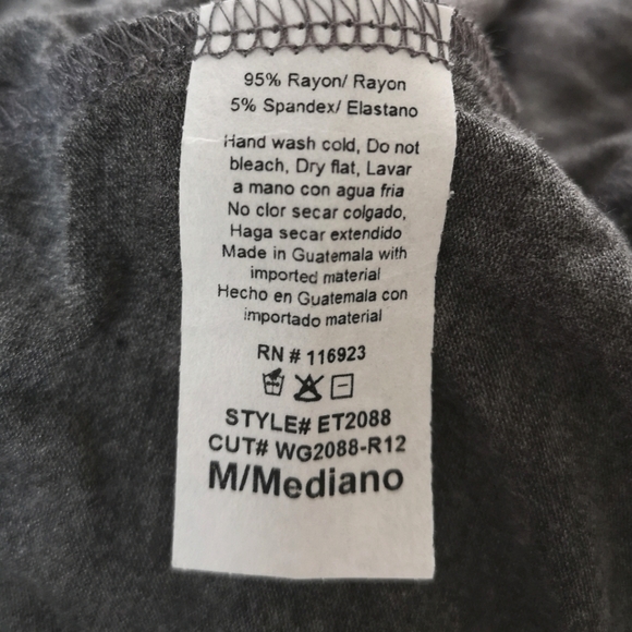 Easel Los Angeles Dress Tunic Ruffle Hem Gray Long Sleeve Stretch Medium Large - Picture 9 of 9